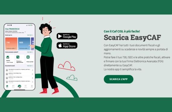 Campagna fiscale 2026. Scarica EasyCAF: con il Caf CISL è più facile
