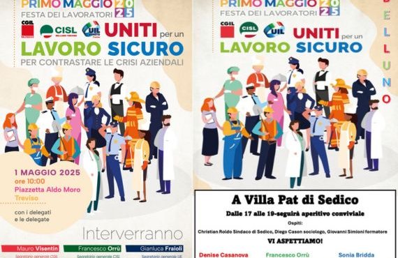 Primo Maggio 2025: Cgil, Cisl e Uil “Uniti per un lavoro sicuro” 