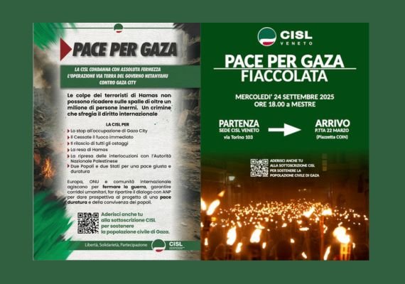 La Cisl per Gaza: parte anche nelle province di Belluno e Treviso la raccolta fondi a supporto di Croce Rossa italiana