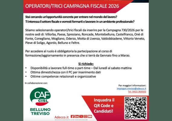 Campagna fiscale 2026: candidati come operatore