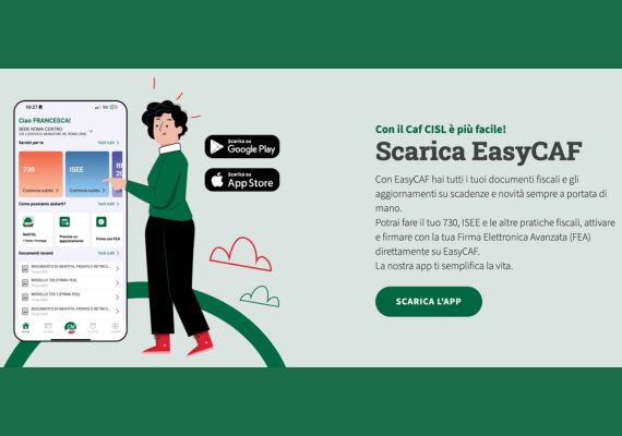 Campagna fiscale 2026. Scarica EasyCAF: con il Caf CISL è più facile