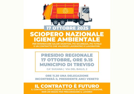 Contratto scaduto da 10 mesi: il 17 ottobre sciopero dei lavoratori dell’igiene ambientale