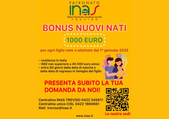 Bonus Nuovi Nati 2025: al via il contributo da 1.000 euro per le famiglie
